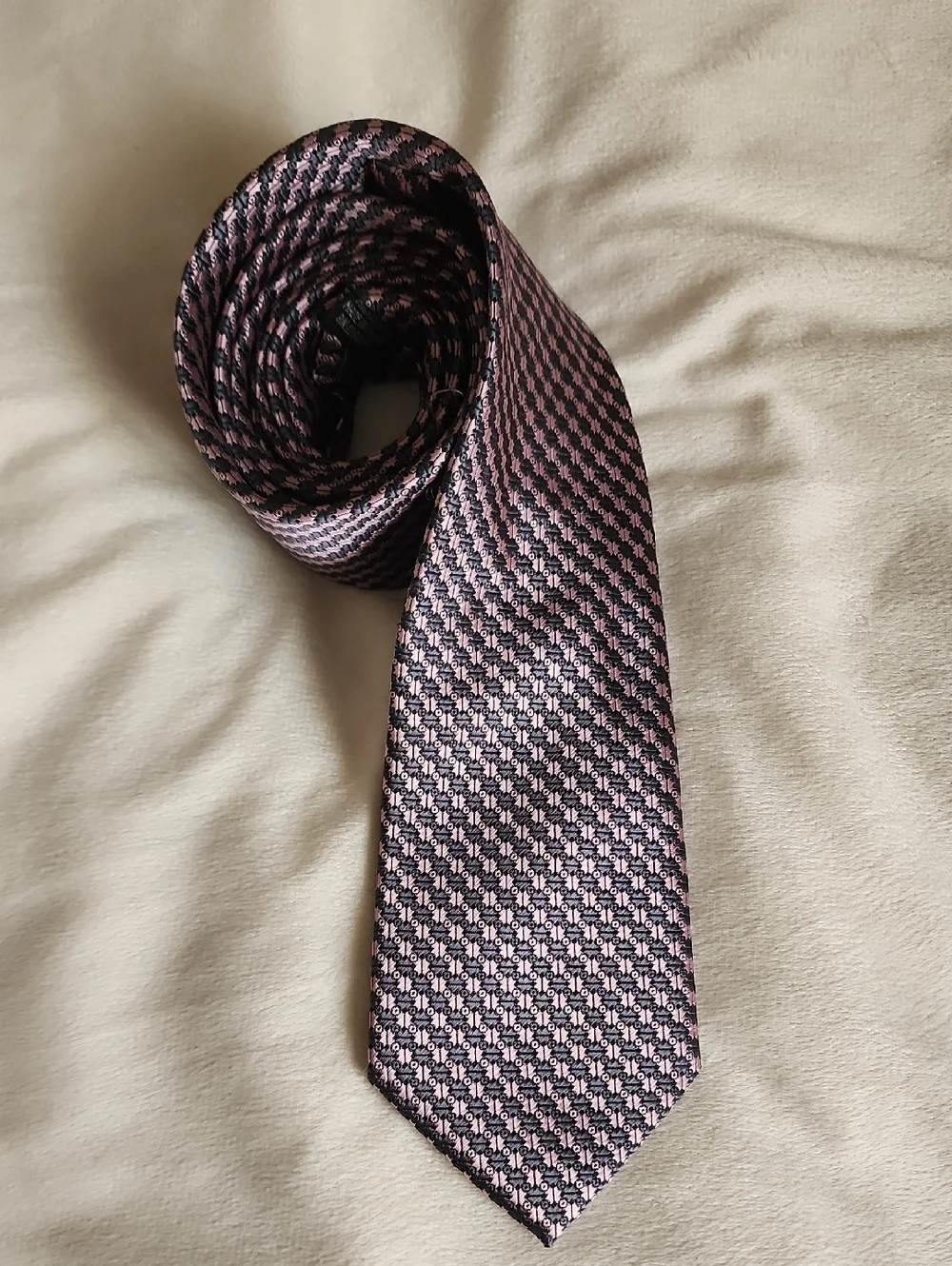 Viterelli Tie Lavender and Slate Grey Micro-Patterned